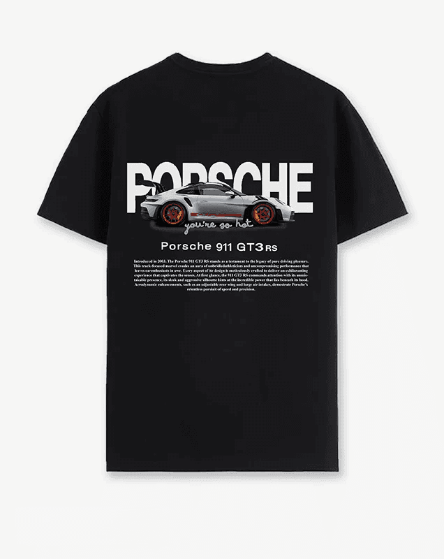 Camiseta negra Porsche (Unisex)