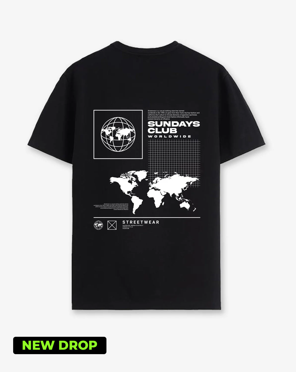 Camiseta Negra Continente (Unisex)