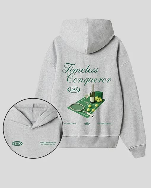 Hoodie Gris Tennis (Unisex)