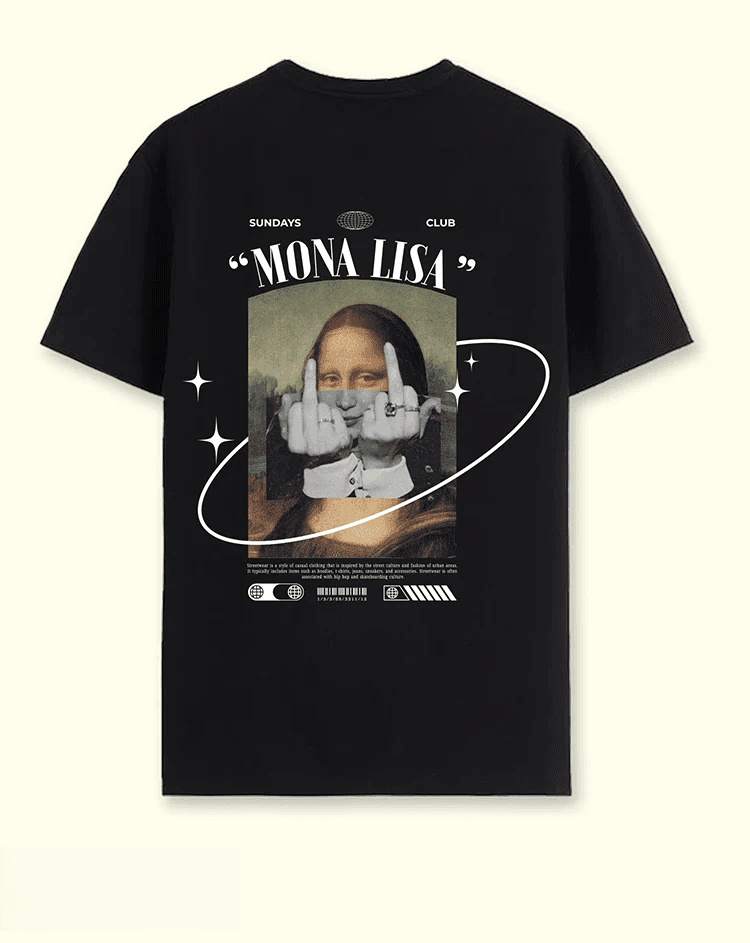 Camiseta Negra Mona Lisa (Unisex)