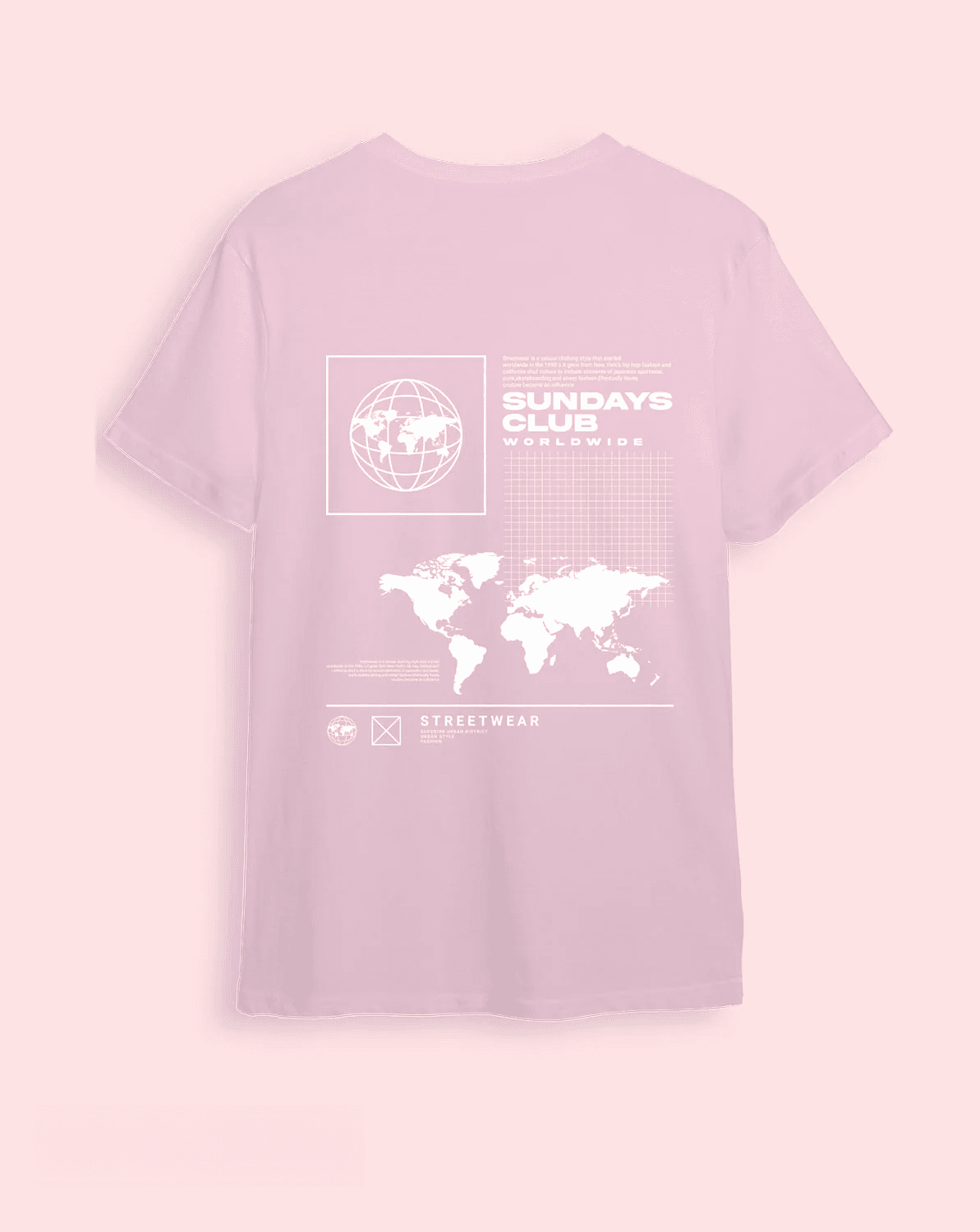 Camiseta WorldWide Rosa (Unisex)
